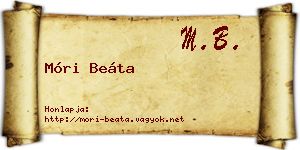 Móri Beáta névjegykártya
